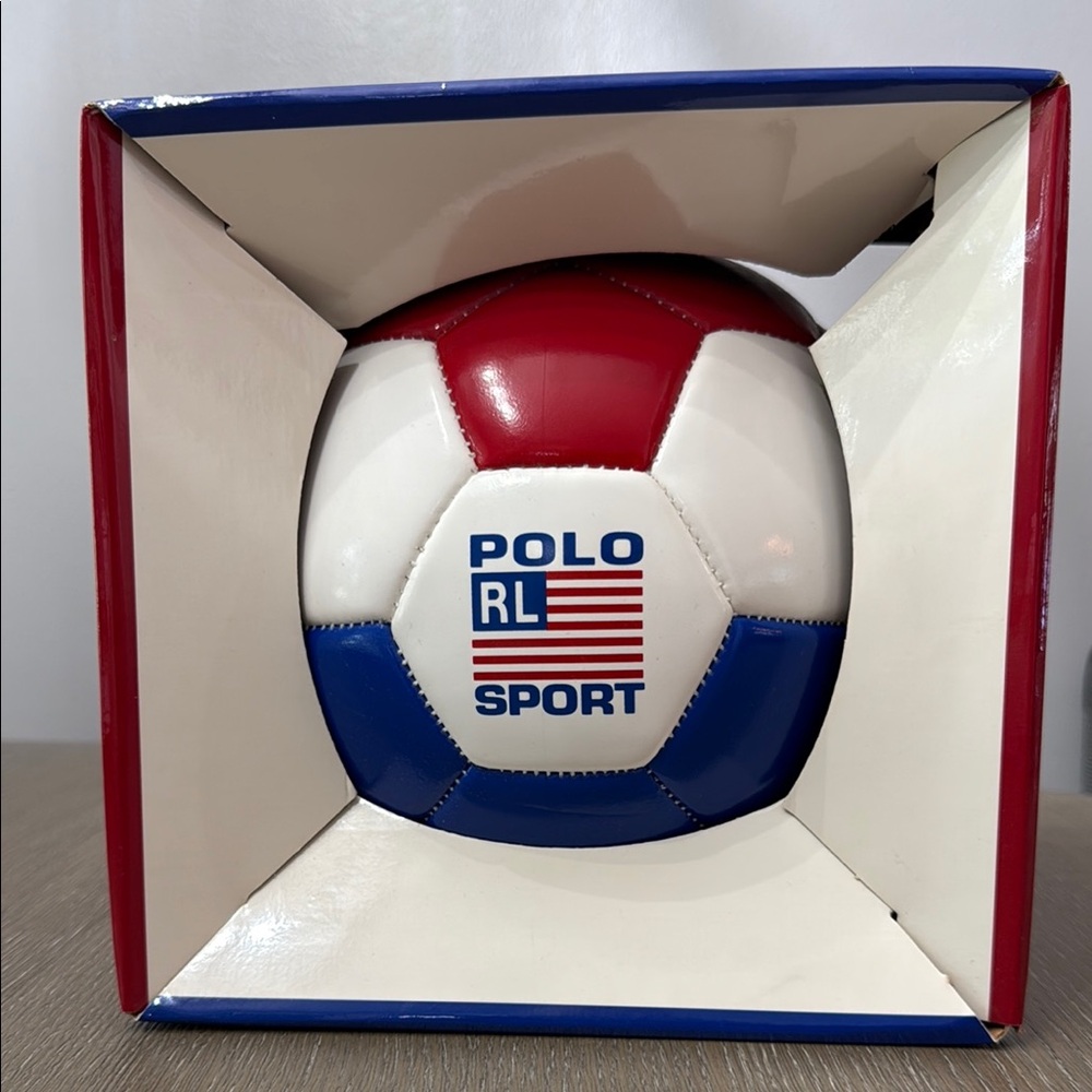 Ralph Lauren Red and White Soccer Ball - Picture 3 of 6